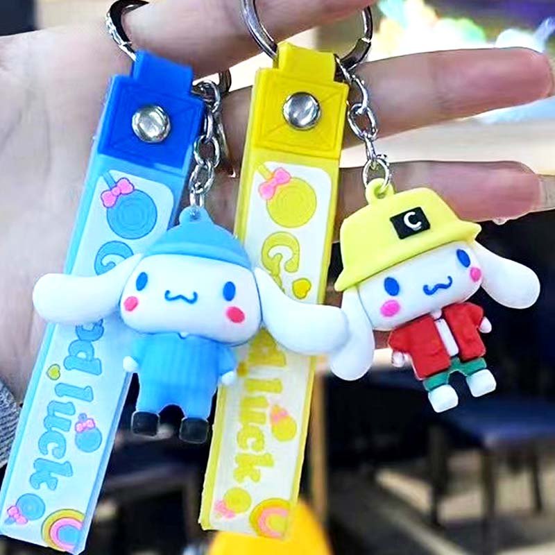Tide Play Doll Promotional Car Keychain Accessories Cheap Cartoon Anime Animal PVC Key Ring Lanyards Rubber Key Holder