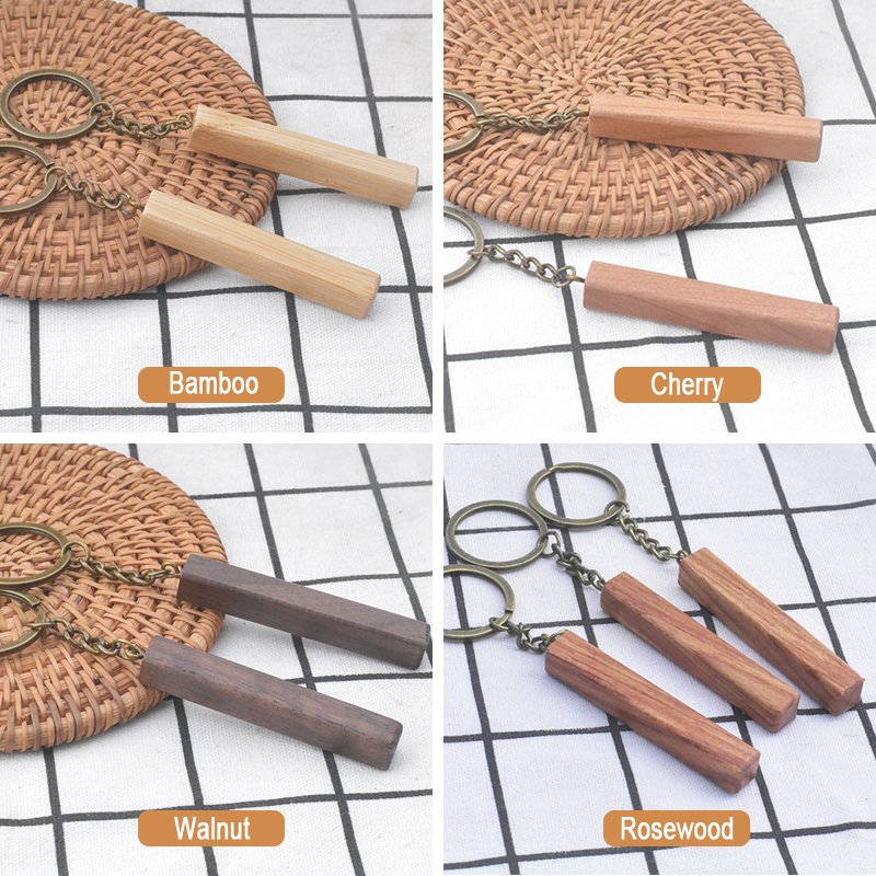 Long Wood Keychains Personality, Fashion And Simple Keyring Accessories Wood Car Keychain Pendant