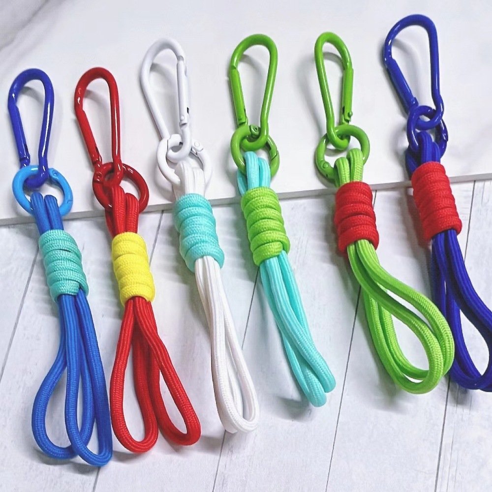 Rope Keychain Pendant Car Key Pendant Colorful Key Rope for Gifts Creative New Promotional Hand-woven Cotton Zinc Alloy CN;ZHE