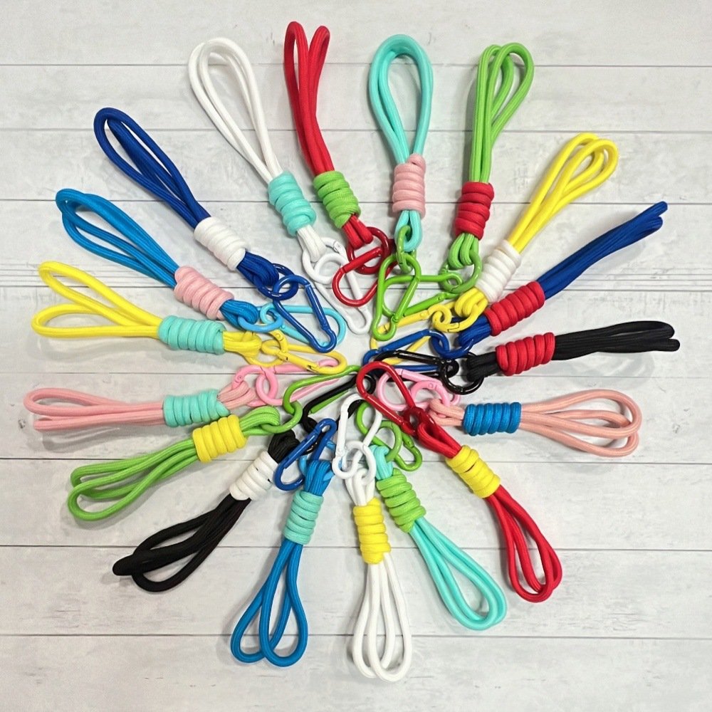 Rope Keychain Pendant Car Key Pendant Colorful Key Rope for Gifts Creative New Promotional Hand-woven Cotton Zinc Alloy CN;ZHE