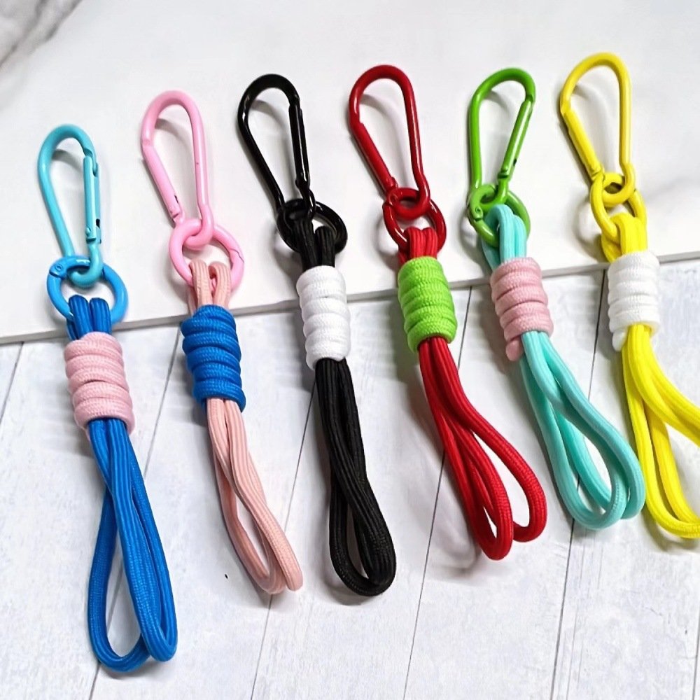 Rope Keychain Pendant Car Key Pendant Colorful Key Rope for Gifts Creative New Promotional Hand-woven Cotton Zinc Alloy CN;ZHE