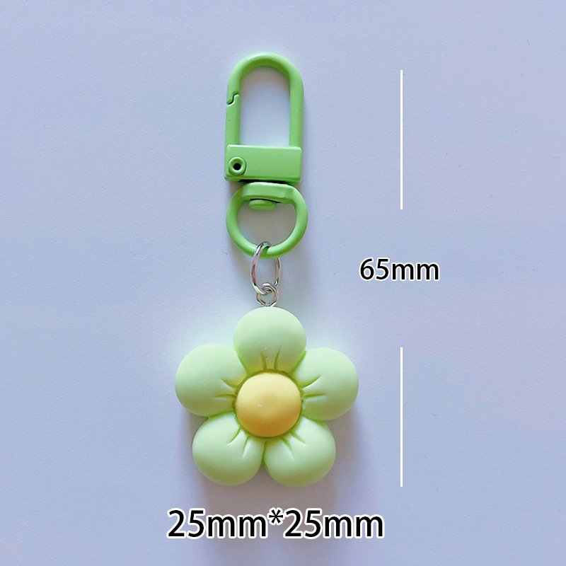 Wholesale resin DIY candy color 3D flower keyring cute sunflower Daisy Flower bag keychain accessory decorative phone case charm