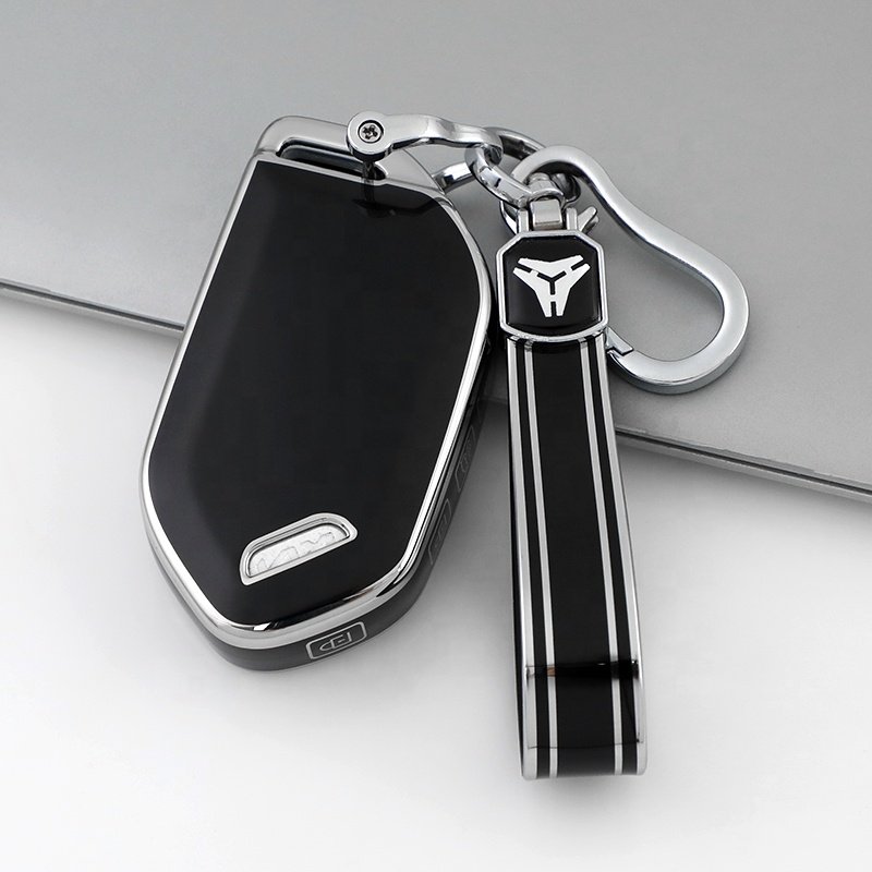 Silver Edge TPU Key Fob Cover with keychain Fit for Kia Optima Sorento Sportage Soul Forte Niro class car key case Accessories