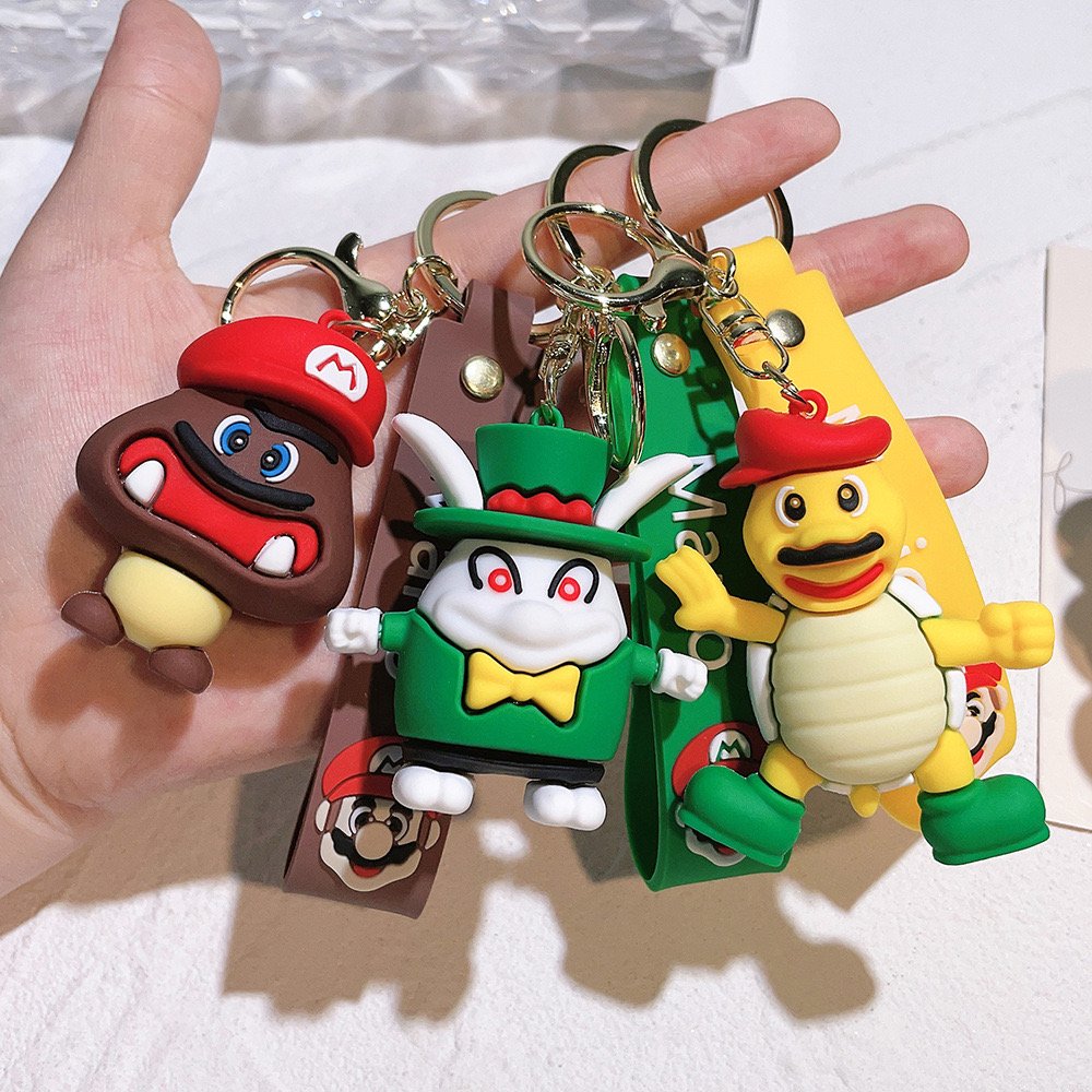 High Quality 3D Doll Pendant Cartoon Mario Luigi Keychain Car Key Accessories Backpack Decoration Promotional Gift Key Chain