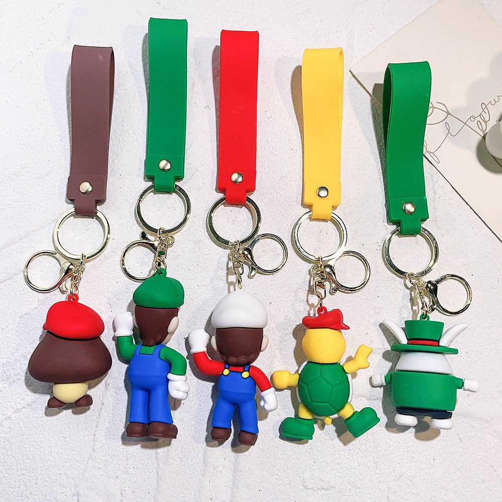 High Quality 3D Doll Pendant Cartoon Mario Luigi Keychain Car Key Accessories Backpack Decoration Promotional Gift Key Chain