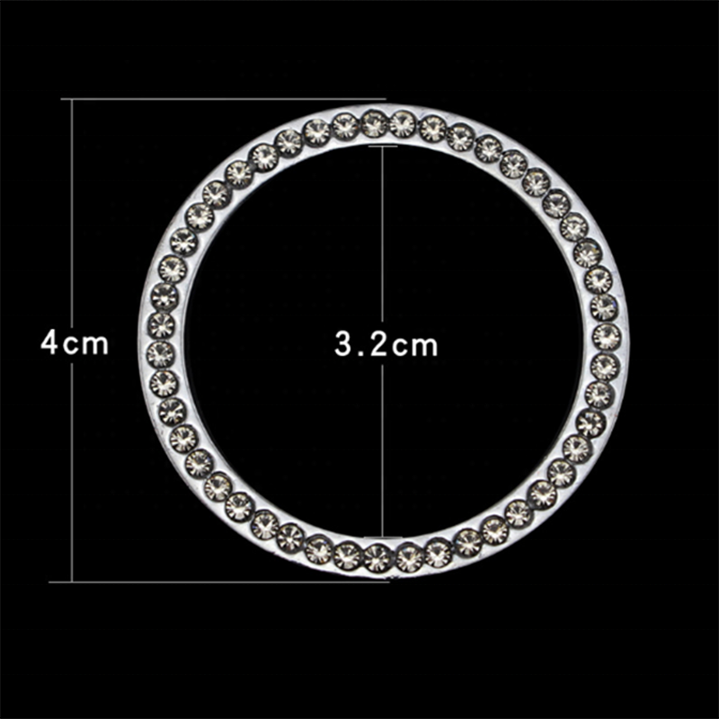 Bling Car Decor Crystal Car Bling Ring Emblem Sticker Bling Car Accessories For Auto Start Engine Ignition Button Key