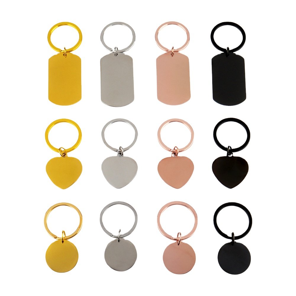 China Wholesale Custom Logo Metal and Leather Car Key Tag Chain Round Key Ring Keyring Pu Leather Keychains
