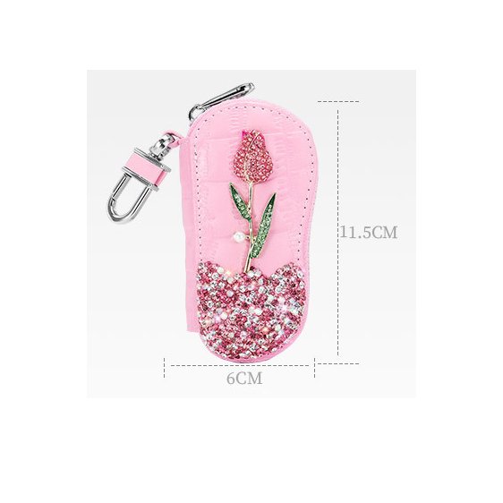 Car key holder cover car interior accessories key chain bag diamond