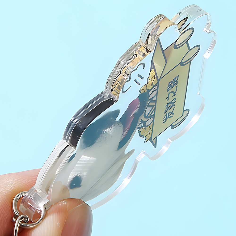 Factory Direct Supply Spot Factory Made Gold Foil Rainbow Laser Acrylic Keychain Personalized Custom Anime Present
