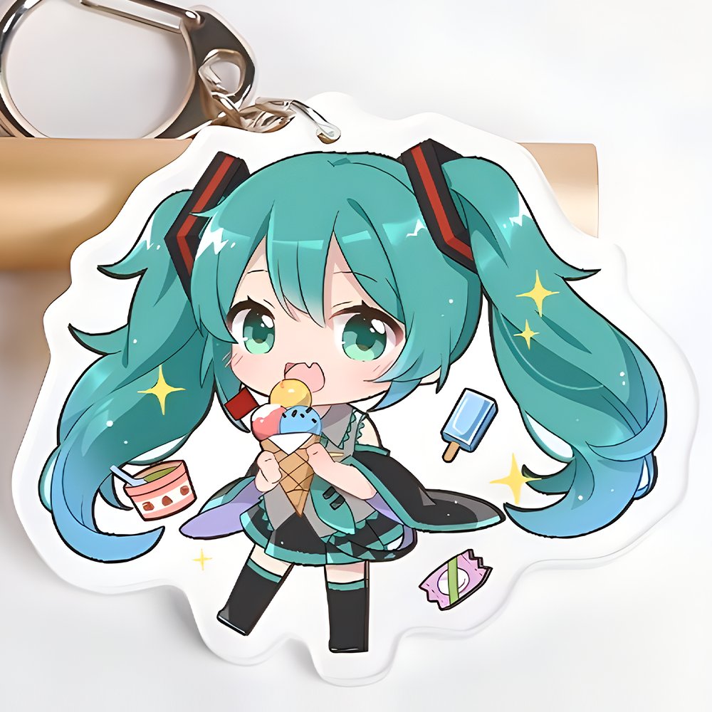 Factory Direct Supply Spot Factory Made Gold Foil Rainbow Laser Acrylic Keychain Personalized Custom Anime Present