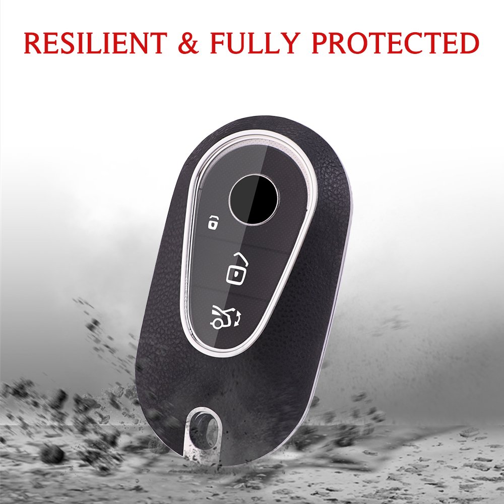 For Mercedes Benz leather Key Fob Cover key shell fit for Benz New C-Class, S-Class key cover