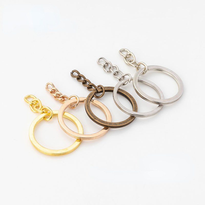 Wholesale Stainless Steel Round Edge Style Universal Key Chain For Diy Keychain Accessories