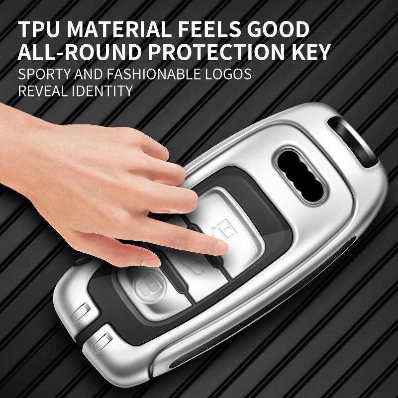 Custom Car Logo Metal Leather Car Key Case For Audi A1 A3 8v A4 B8 B9 A5 A6 C7 A7 A8 Q3 Q5 Q7 S4 S6 S7 S8 R8 Tt Auto Accessories