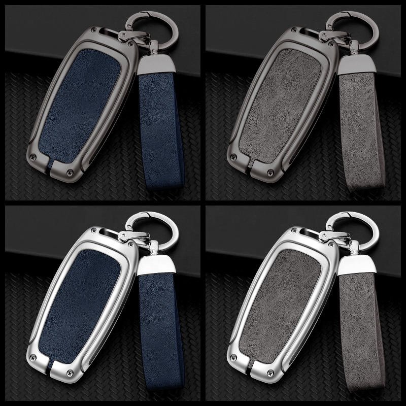 Custom Car Logo Metal Leather Car Key Case For Audi A1 A3 8v A4 B8 B9 A5 A6 C7 A7 A8 Q3 Q5 Q7 S4 S6 S7 S8 R8 Tt Auto Accessories