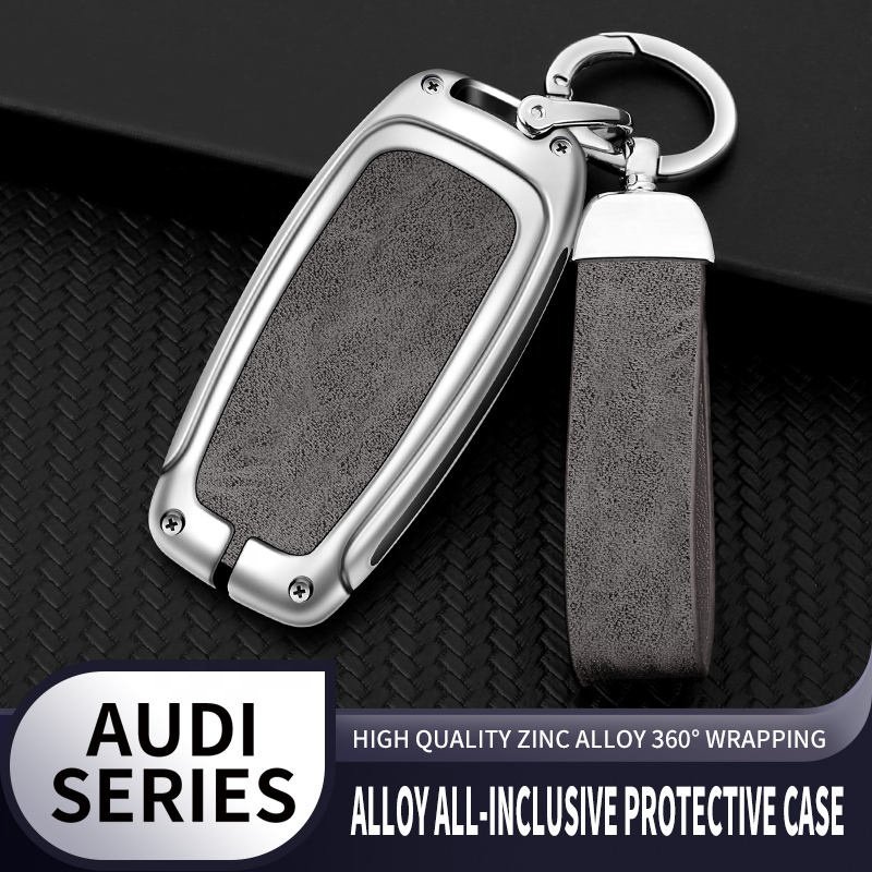 Custom Car Logo Metal Leather Car Key Case For Audi A1 A3 8v A4 B8 B9 A5 A6 C7 A7 A8 Q3 Q5 Q7 S4 S6 S7 S8 R8 Tt Auto Accessories