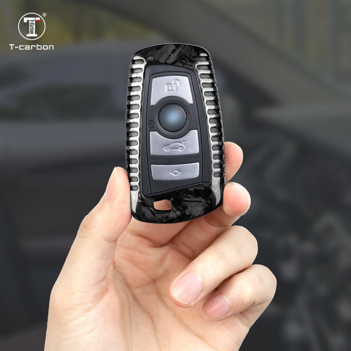 Car Interior Accessories Key Case For BMW 1 7 Series Car Key Covers T-carbon New Styling Forged Fiber Car Key Case