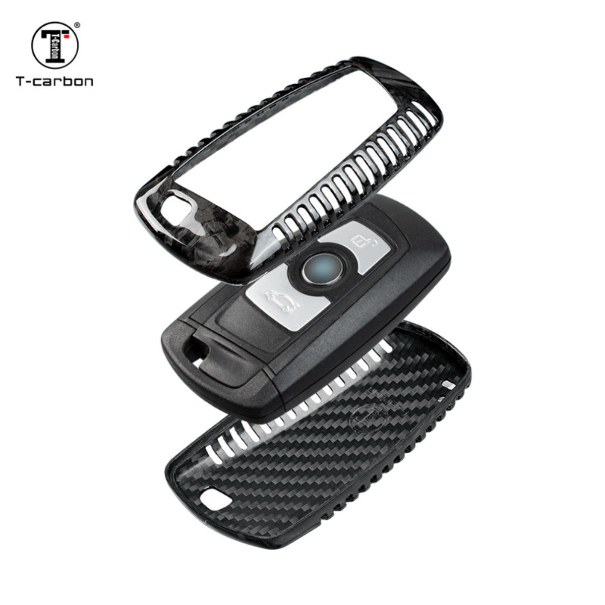 Car Interior Accessories Key Case For BMW 1 7 Series Car Key Covers T-carbon New Styling Forged Fiber Car Key Case