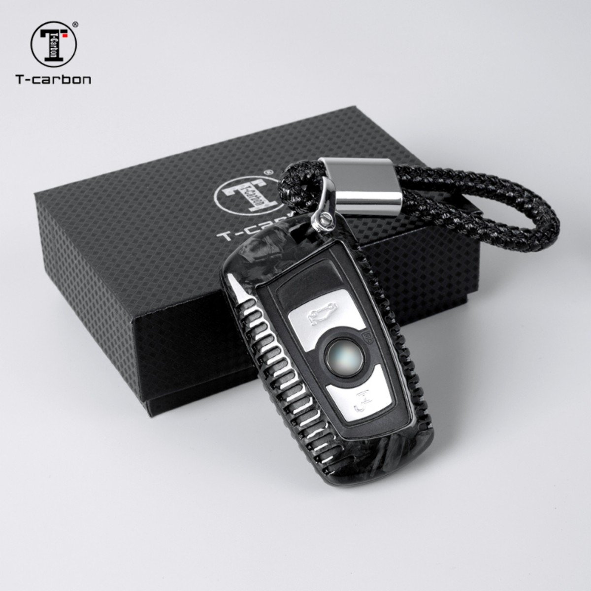 Car Interior Accessories Key Case For BMW 1 7 Series Car Key Covers T-carbon New Styling Forged Fiber Car Key Case