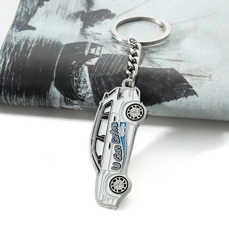 Custom Logo Zinc Alloy Enamel Car Shape Metal Key Chain Car Durable Non-Fading Pendant Keyring Keychain Gift For Men