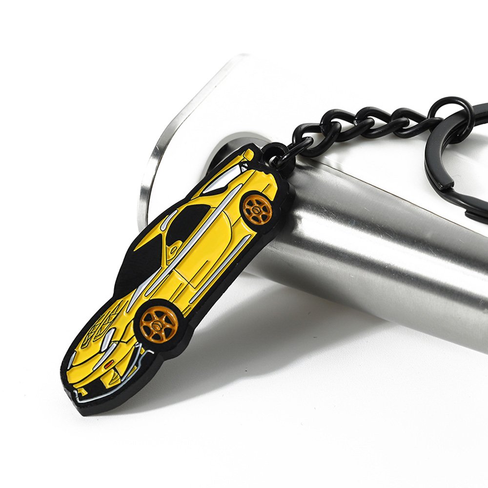 Custom Logo Zinc Alloy Enamel Car Shape Metal Key Chain Car Durable Non-Fading Pendant Keyring Keychain Gift For Men