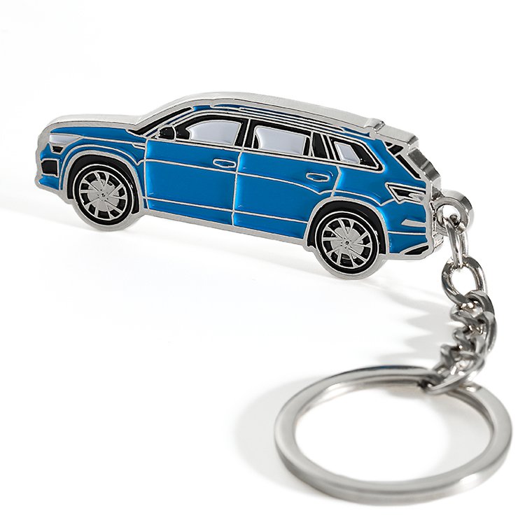 Custom Logo Zinc Alloy Enamel Car Shape Metal Key Chain Car Durable Non-Fading Pendant Keyring Keychain Gift For Men