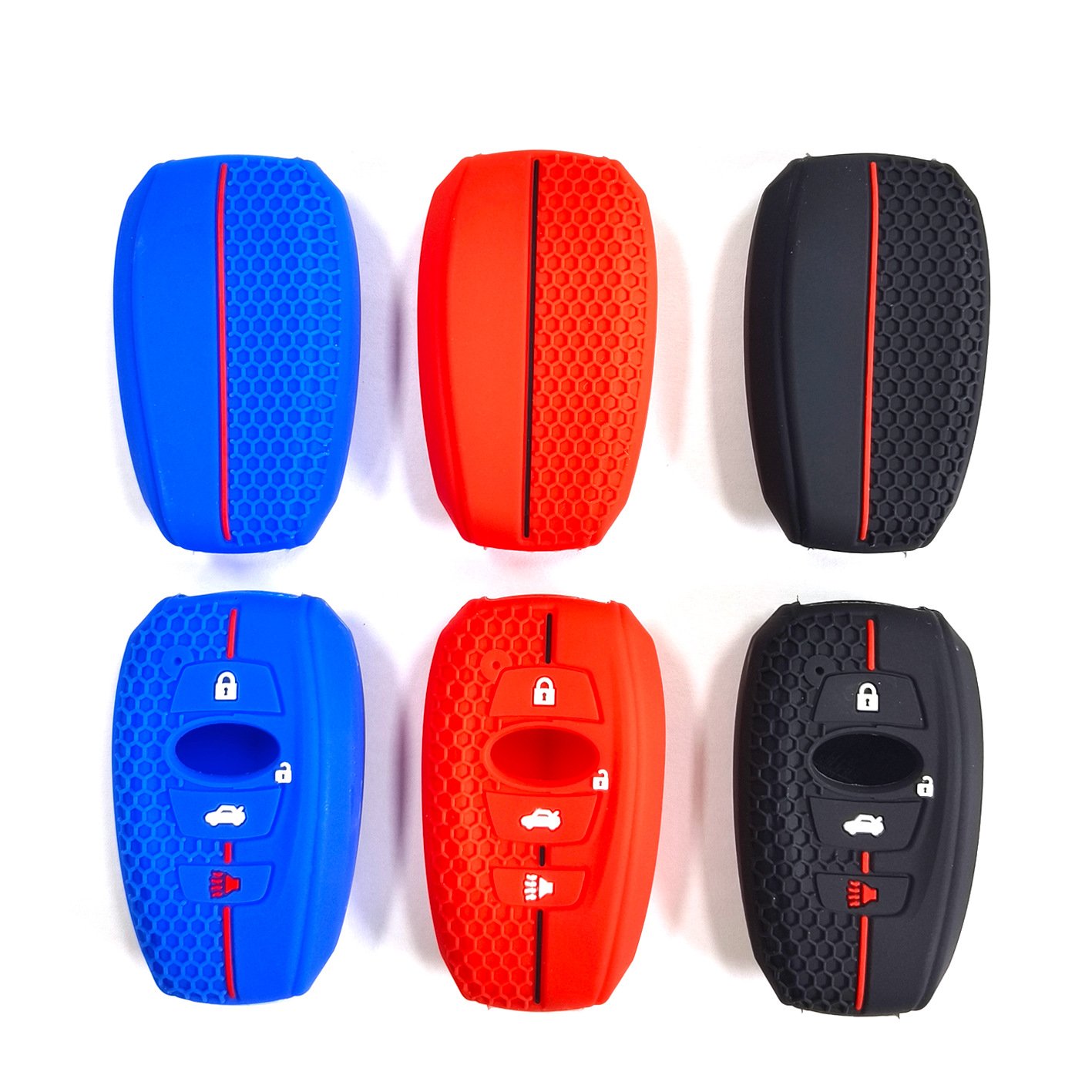 Recommend Silicone Car Remote 4 Button Key Case Cover new Fashion Grid Shell For Subaru Forester