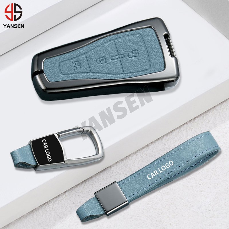 Alloy Leather Car Remote Key Case For MG6 ROEWE 550 Morris Garages Key Protect Accessories