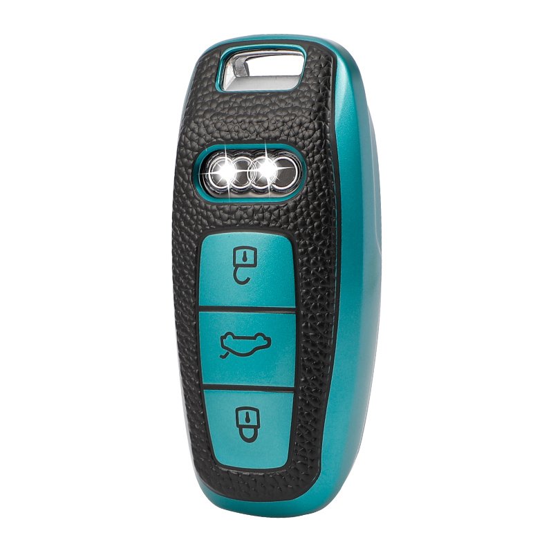 Remote Leather Car Key Case Cover Protective Holder Accessories Keychain Shell for Audi 2020 A8 A6L A5 A4 A8L/ 19 A7 A8 Q7 Q8