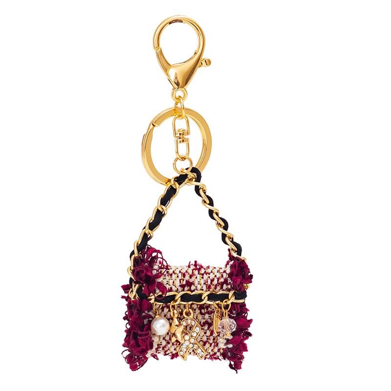 Hot Selling Korean style fashion creativity new chanelstyle fabric bag pendant handbag shape metal keychain accessories