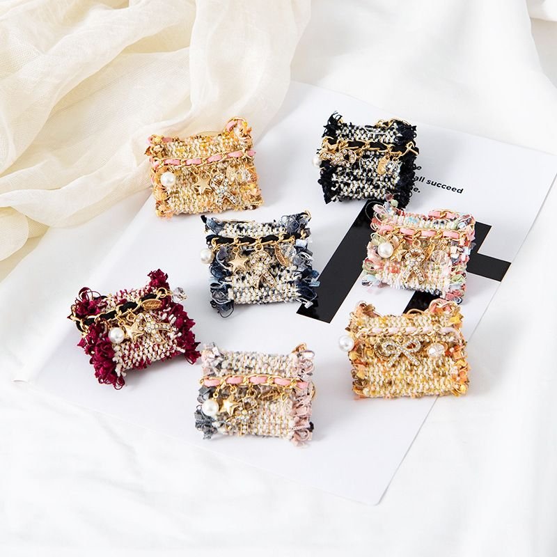 Hot Selling Korean style fashion creativity new chanelstyle fabric bag pendant handbag shape metal keychain accessories