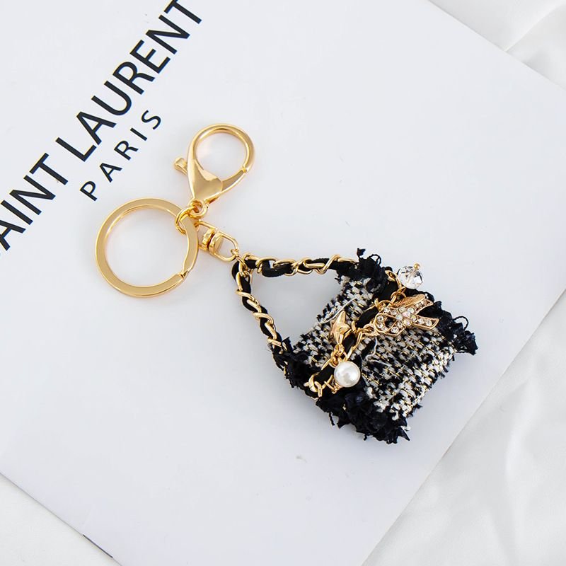 Hot Selling Korean style fashion creativity new chanelstyle fabric bag pendant handbag shape metal keychain accessories