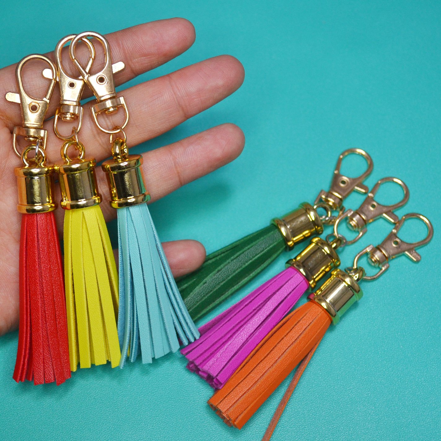 Leather Tassel Keychain Charms Tassels Pendant personality color Tassel Key Chains For DIY Bag car keys accessories