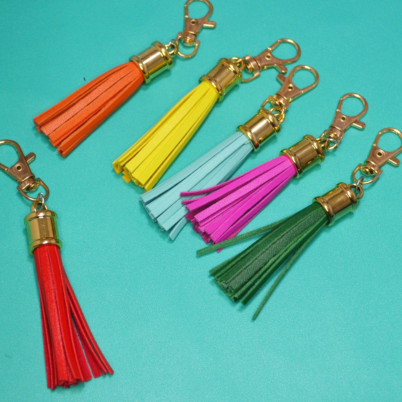 Leather Tassel Keychain Charms Tassels Pendant personality color Tassel Key Chains For DIY Bag car keys accessories