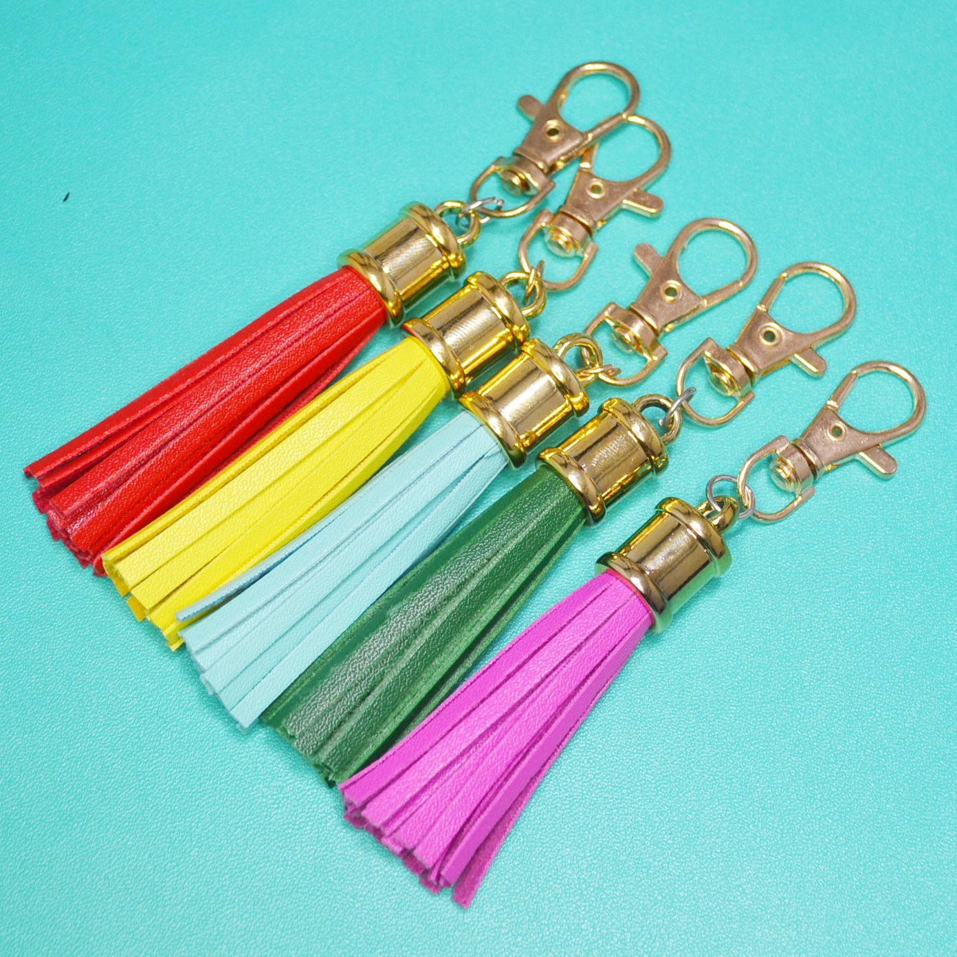 Leather Tassel Keychain Charms Tassels Pendant personality color Tassel Key Chains For DIY Bag car keys accessories
