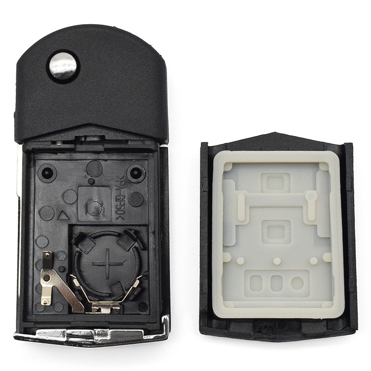 2 Button Car Key Shell for M-azda 3 5 6 Remote Key Fob Folding Flip Plastic Case Uncut Blade Car Accessories