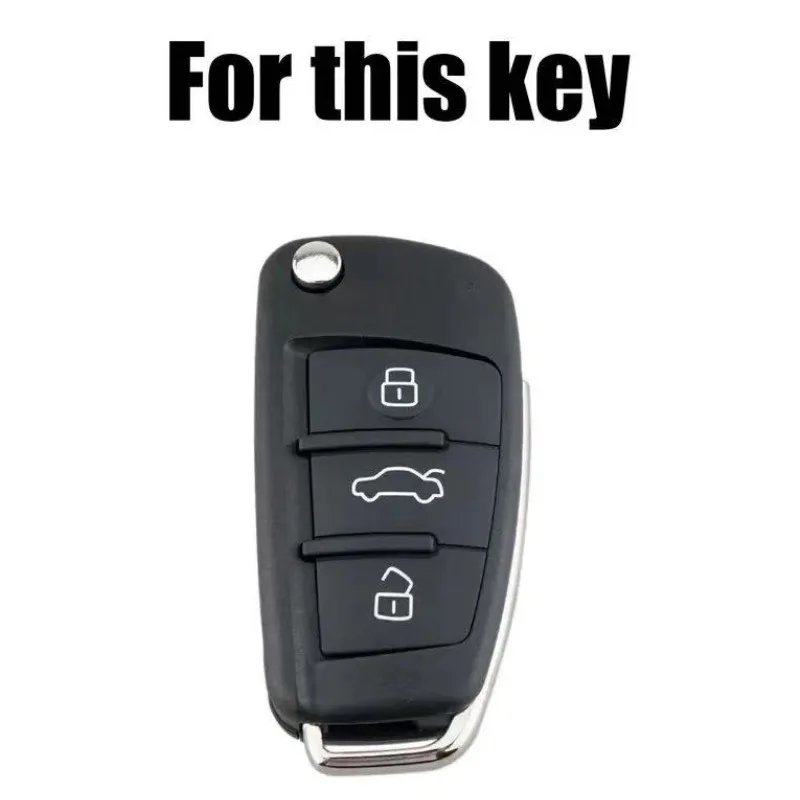 Silicone Car Key Cases Cover For Audi A1 A3 A6 C5 C6 Q3 Q2 Q7 TT TTS R8 S3 S6 RS3 RS6 A4 Shell Holder Fob Accessories Keychain
