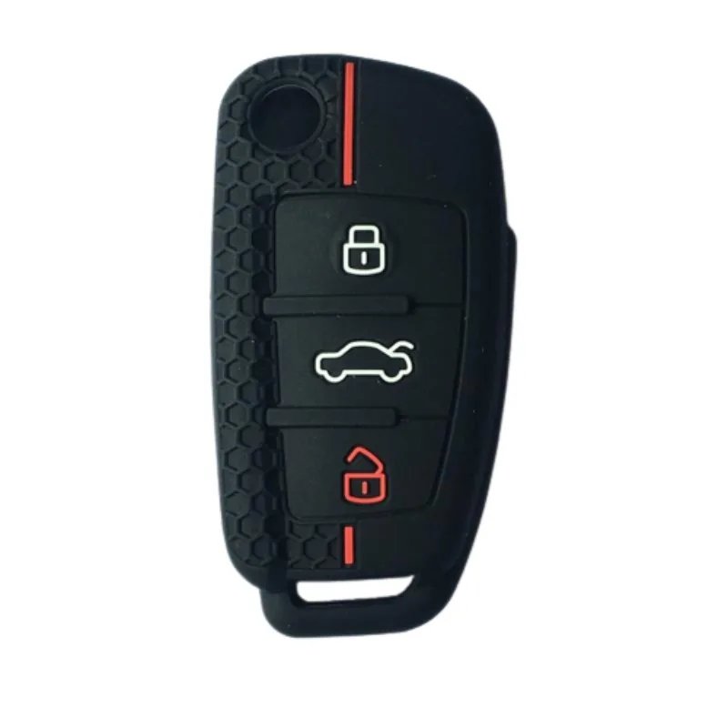 Silicone Car Key Cases Cover For Audi A1 A3 A6 C5 C6 Q3 Q2 Q7 TT TTS R8 S3 S6 RS3 RS6 A4 Shell Holder Fob Accessories Keychain