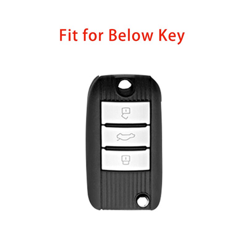 Car Accessories Interior Metal Flip Folding Car Key Cover Case ABS Carbon Black Key Shell Holder Suitable for MG Roewe