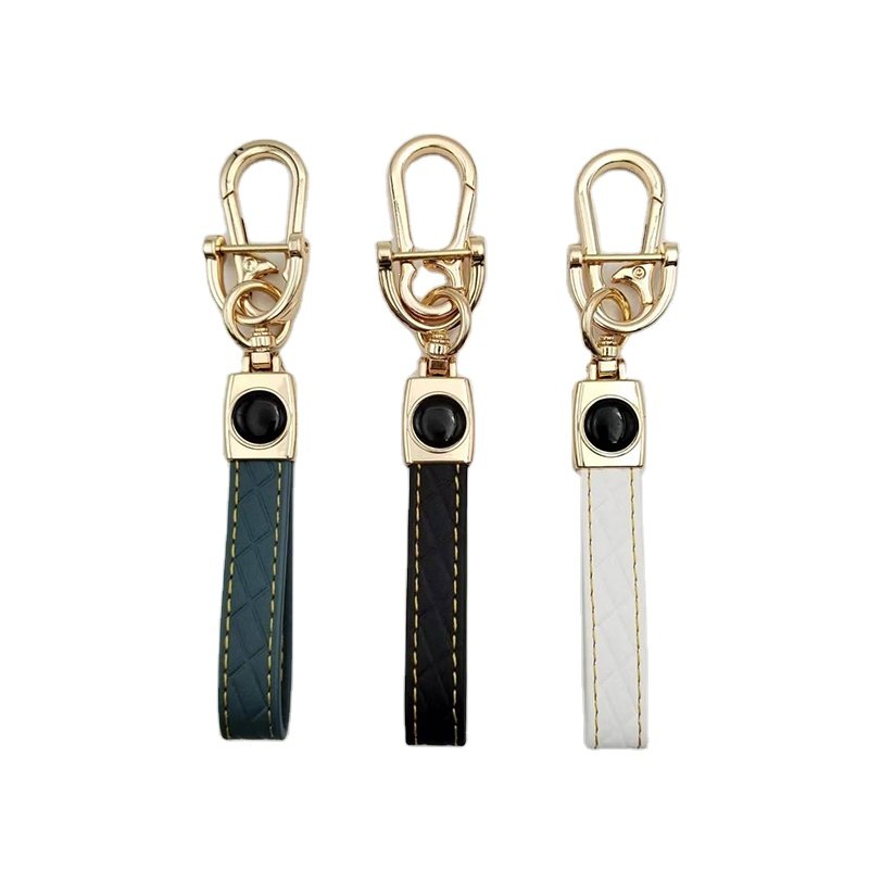 New Fashion Car Key Ring Metal Leather Key Chain with Screw Driver For TPU Gold Edge Car Key Fob Cover Multi Colors