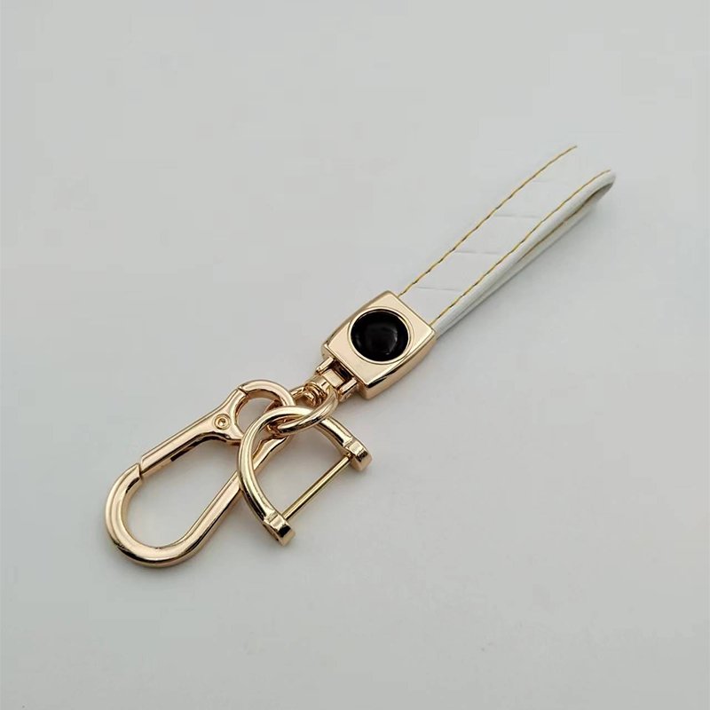 New Fashion Car Key Ring Metal Leather Key Chain with Screw Driver For TPU Gold Edge Car Key Fob Cover Multi Colors