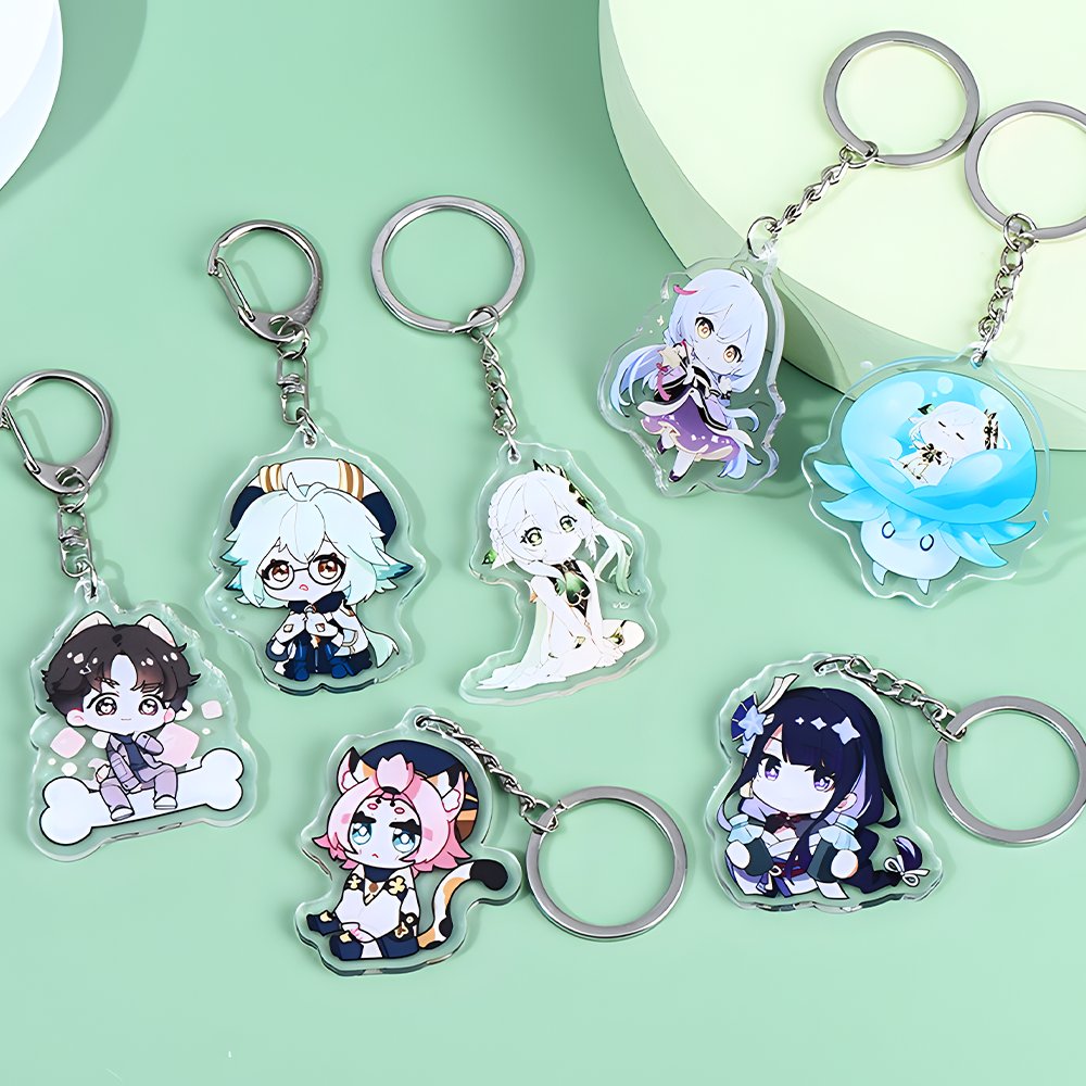 China Manufacturer OEM ODM Key Chain Pendant Transparent Clear Charms Custom Acrylic Keychain Plastic Keyring Accessories