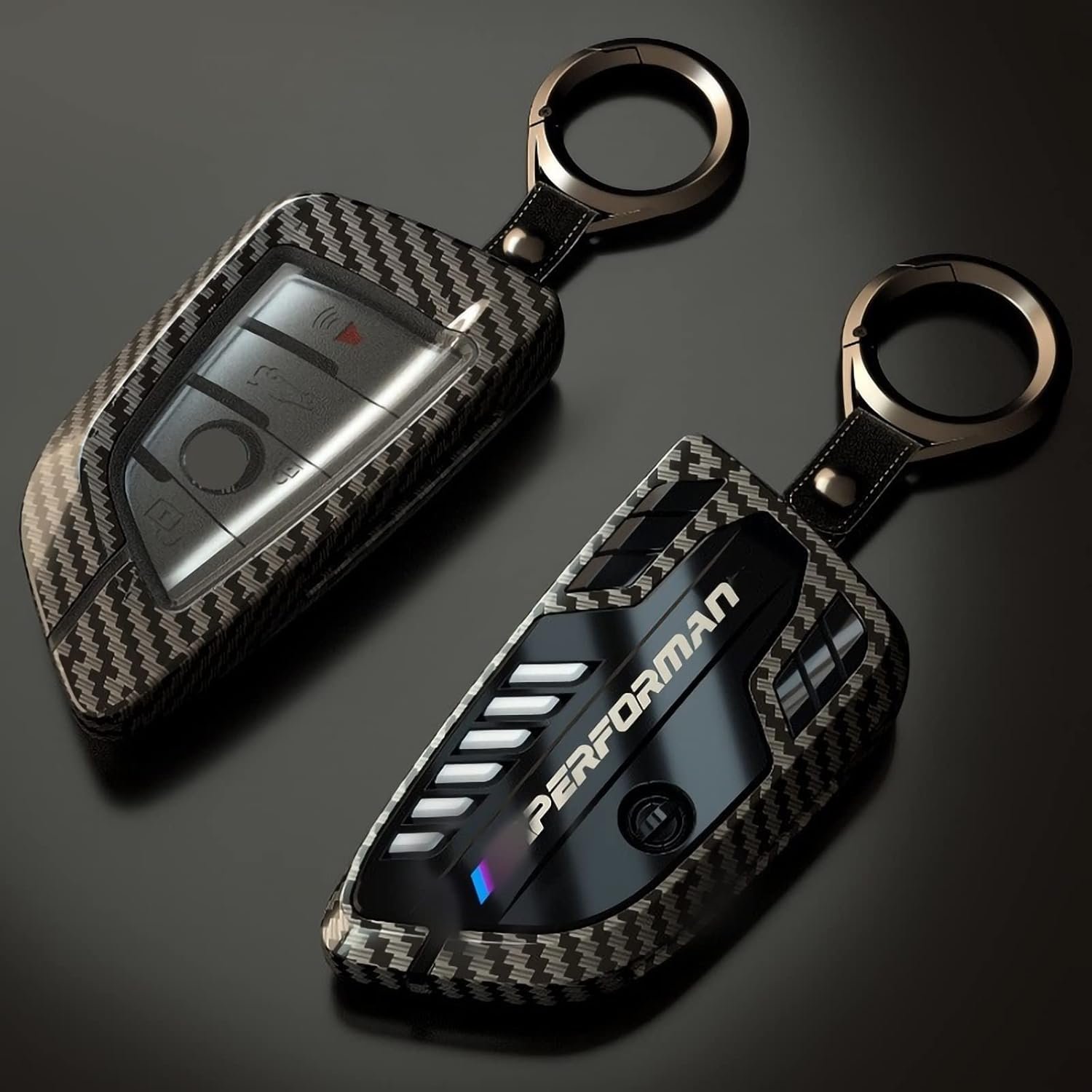 Zinc Alloy Carbon Fiber Car Key Cover Case For BMW X6 X5 X3 F20 F30 F34 E60 E90 F10 E34 E36 G30 F15 F16 1 3 5 7 Series