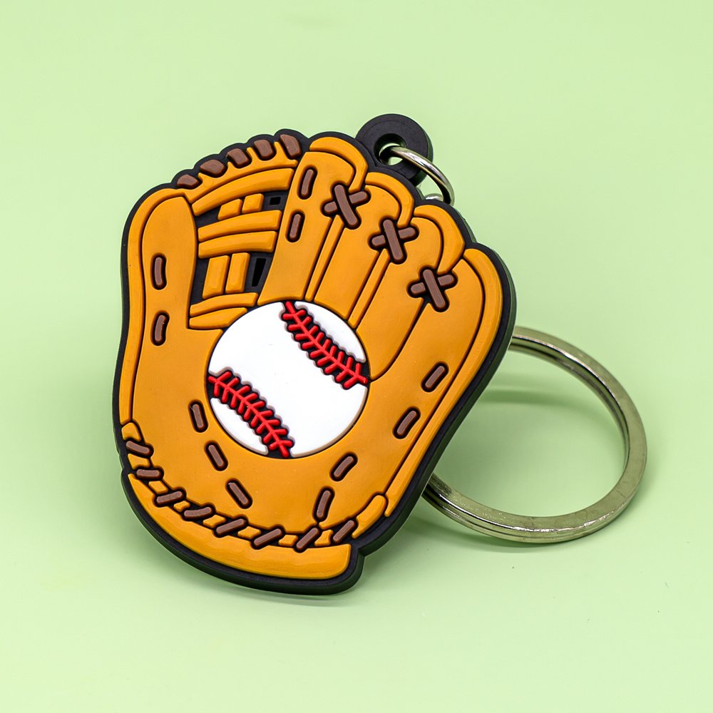 rubber keychains Rugby Sports Basketball keyring cartoon figure key chain custom wholesale key accessories