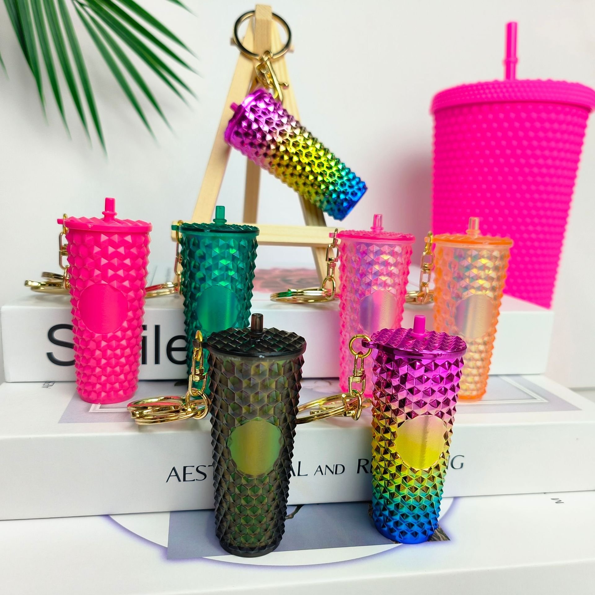 Fashion Keychain Accessories MINI Star Bucks Coffee Cup Bag Cae Pendants Durian Cup Keyrings