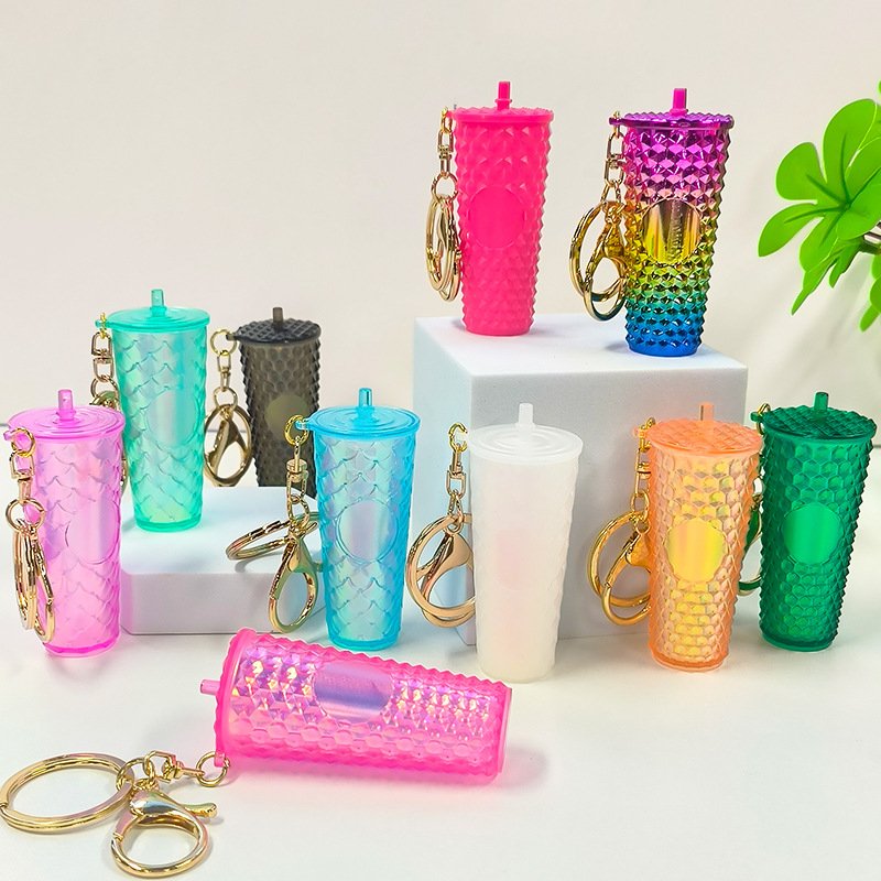 Fashion Keychain Accessories MINI Star Bucks Coffee Cup Bag Cae Pendants Durian Cup Keyrings