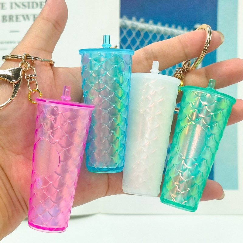 Fashion Keychain Accessories MINI Star Bucks Coffee Cup Bag Cae Pendants Durian Cup Keyrings