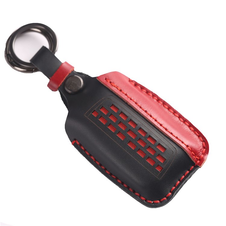 Wholesale Hand Sewing Genuine Leather Car Key Case Cover for Jaguar Land Rover Car Key Shell with Keychain