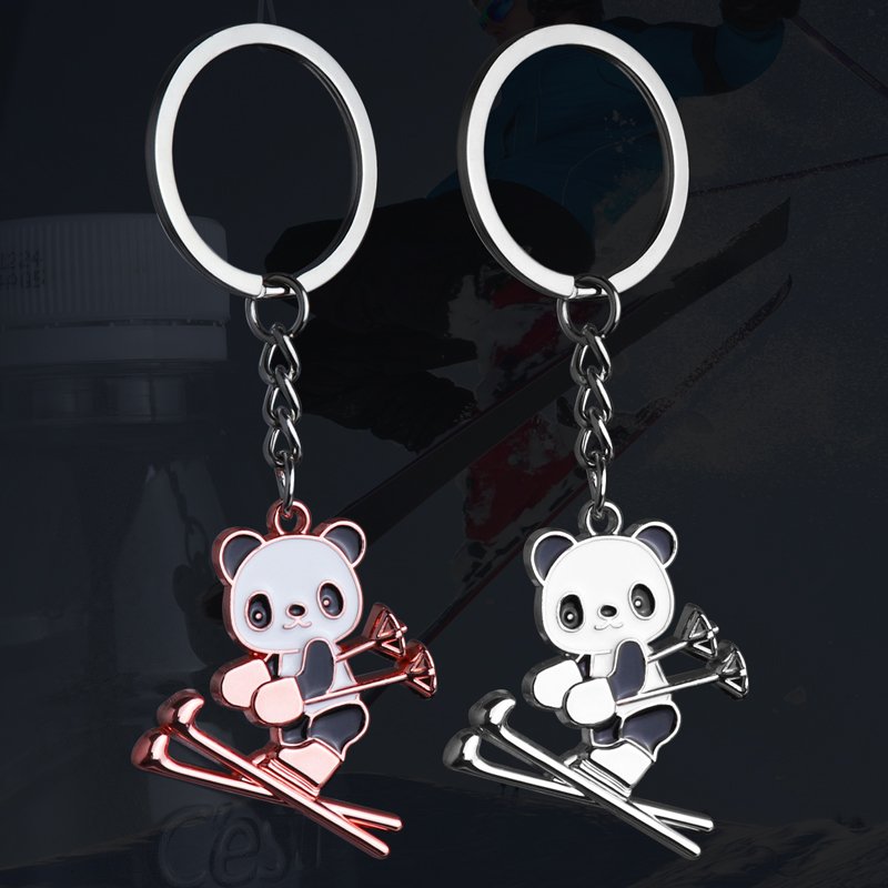 3D Metal Snowboard Keychain Winter Sports Competition Ski Key Ring Skier Keychains Car Pendant Gift Snowboarder Skiing Souvenir