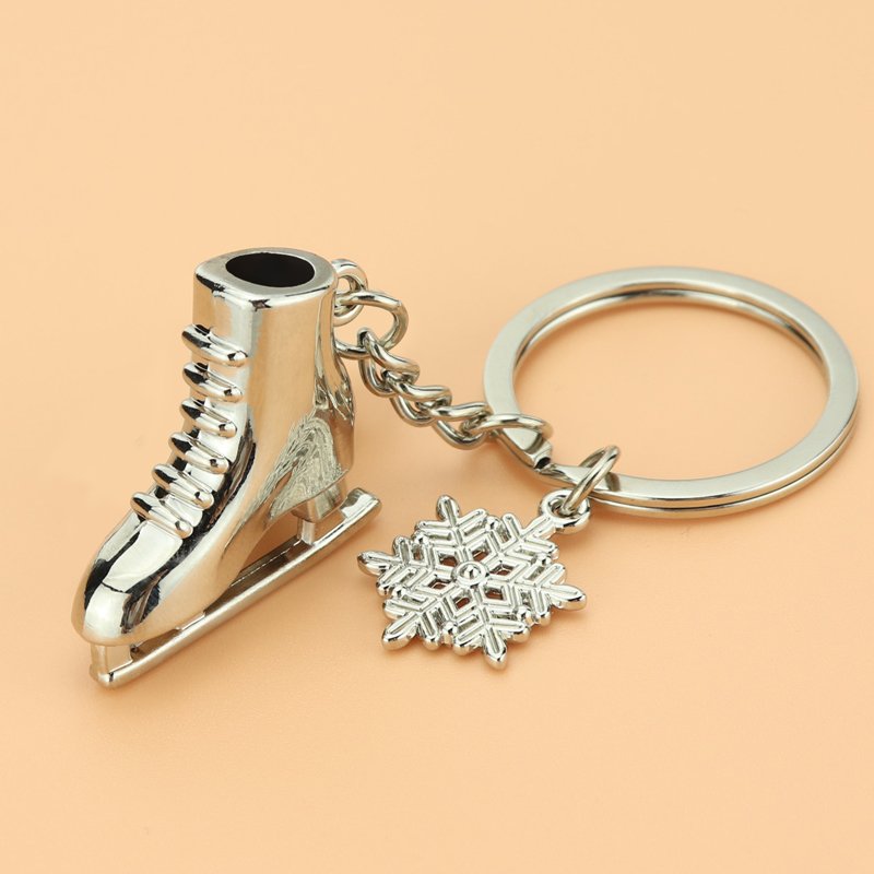 3D Metal Snowboard Keychain Winter Sports Competition Ski Key Ring Skier Keychains Car Pendant Gift Snowboarder Skiing Souvenir