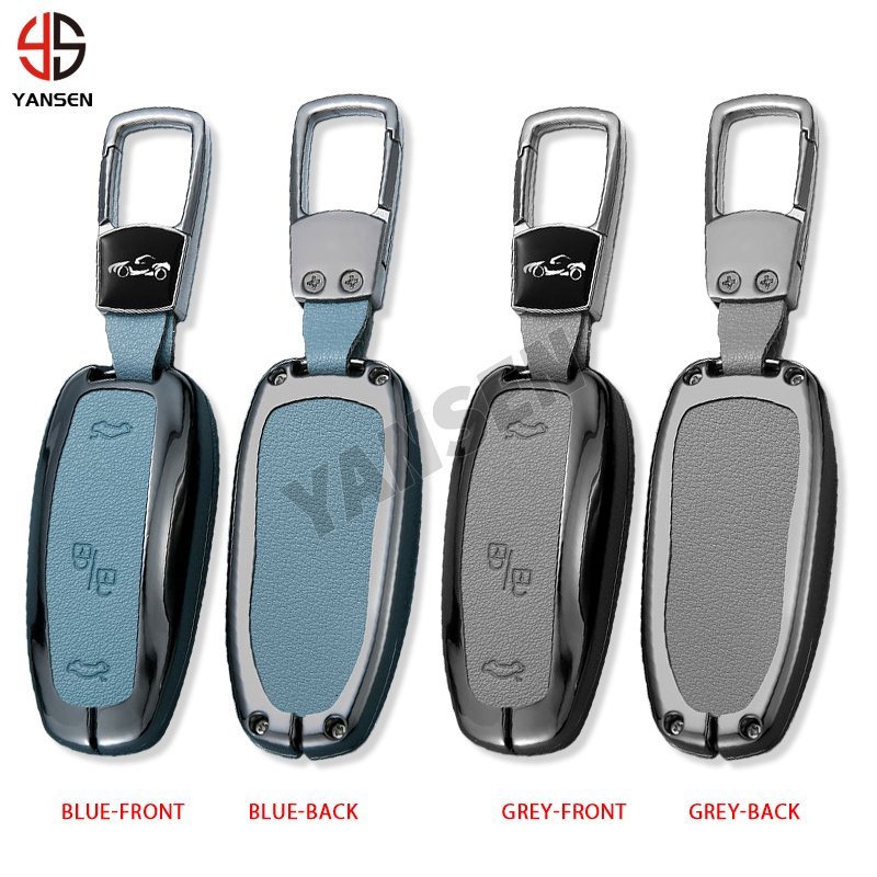 Alloy Leather Car Remote Key Case For Tesla Model 3 Y S 2020 Key Protect Accessories
